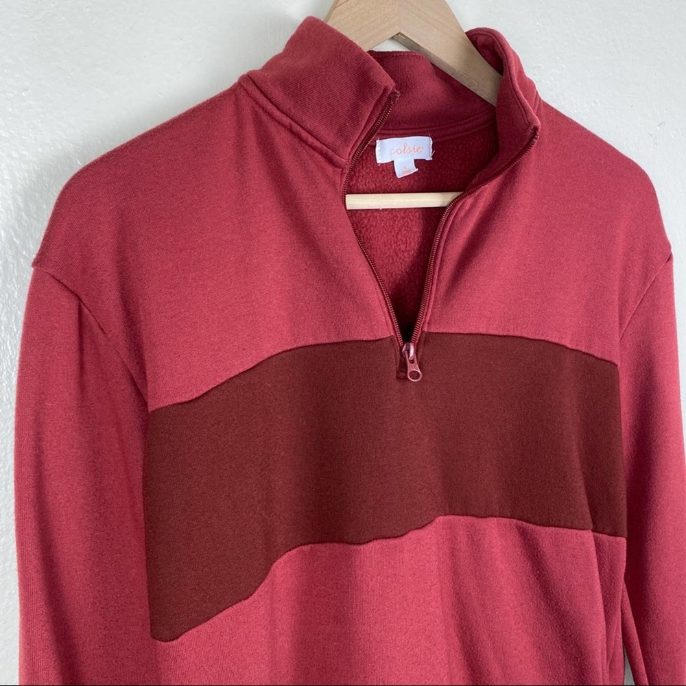Colsie Colorblock Quarter Zip Fleece Pullover - Picture 6 of 14